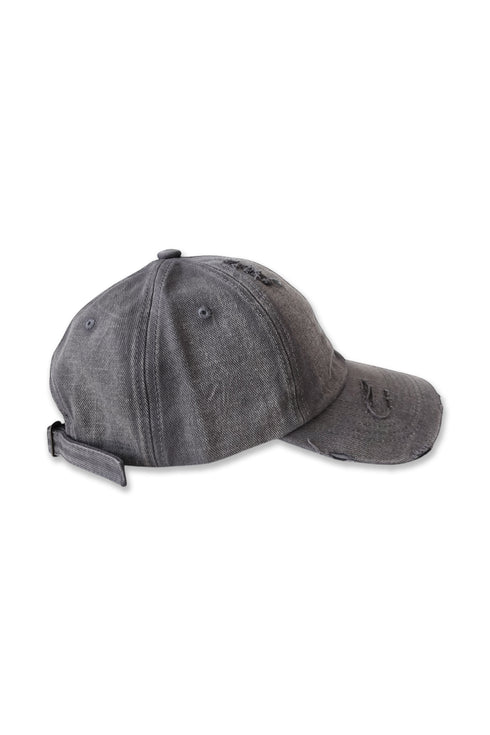 WASHED EMBROIDERY LOGO CAP -WASHED GRAY-
